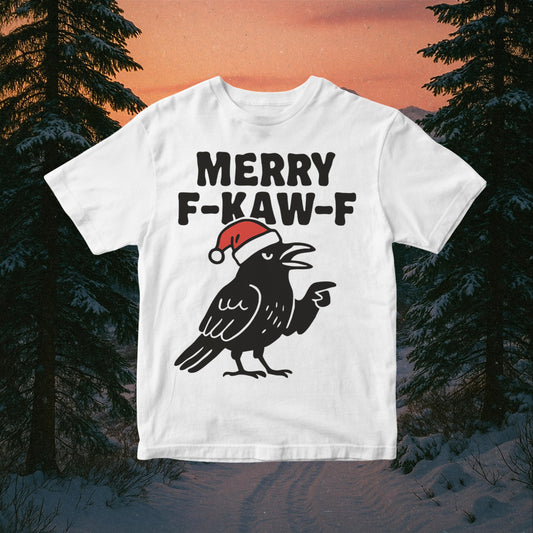 Merry F-Caw-F Crow Christmas PNG: Funny Raven Design (Digital Download)