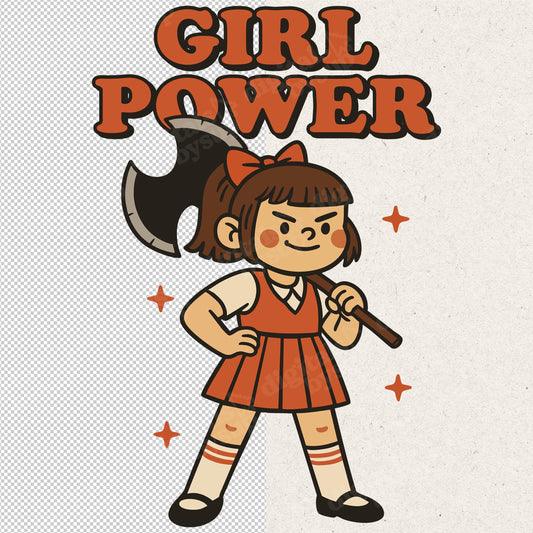 Feminist Axe Girl Clipart: Girl Power PNG (Digital Download)