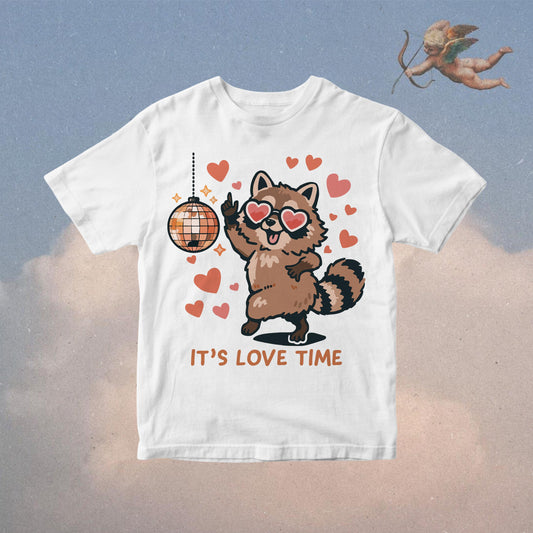 Romantic Raccoon PNG: Groovy Disco Valentines Shirt Sublimation (Digital Download)