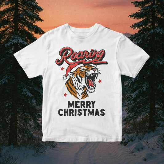 Roaring Merry Christmas PNG: Festive Roaring Tiger Design (Digital Download)