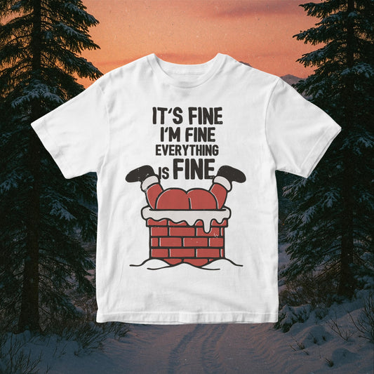 Funny Santa Stuck in Chimney PNG - It's Fine Christmas Design (Digital Download)
