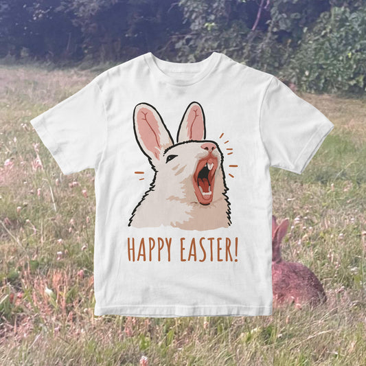 Easter Bunny PNG: Funny Yelling Rabbit Happy Easter Design (Digital Download)
