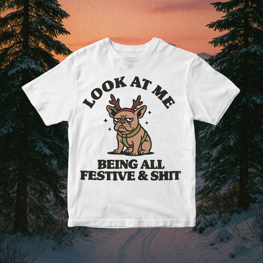 Funny Christmas Pug PNG: Festive Snarky Dog Design (Digital Download)
