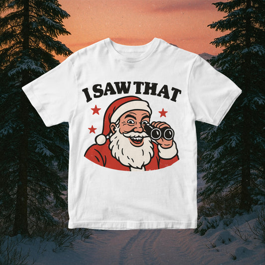 Spying Santa PNG: Funny Retro Christmas Quote Design (Digital Download)