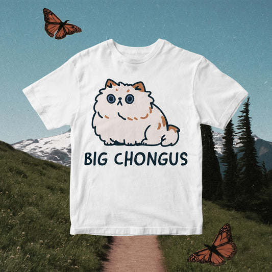 Kawaii Fat Cat PNG: Meme "Big Chongus" Design (Digital Download)