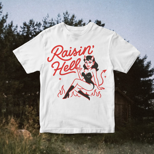 Raisin Hell Funny Western Graphic: Retro Cowboy PNG (Digital Download)