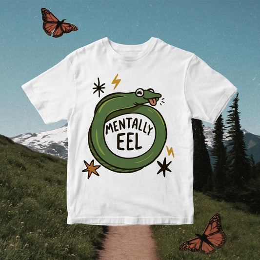 Mentally EEL PNG - Anxiety Humor Funny Pun Retro Ocean Clipart (Digital Download)