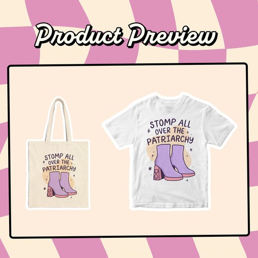 Feminist Boots PNG: Stomp Patriarchy, Girl Power Clipart (Digital Download)