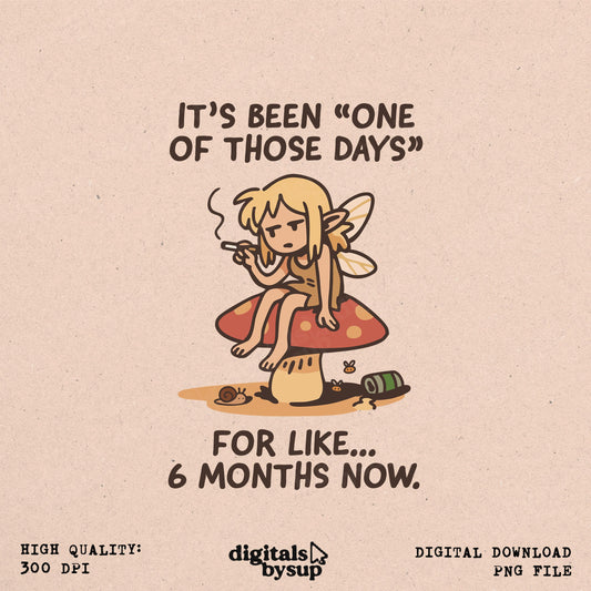 Overstimulated Fairy PNG: Cottage-core Fantasy Mental Health Design (Digital Download)