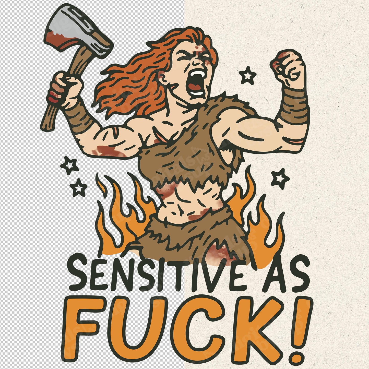 Sarcastic Feminist PNG: Empowered Girl Boss Barbarian Clipart (Digital Download)