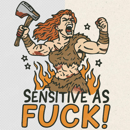 Sarcastic Feminist PNG: Empowered Girl Boss Barbarian Clipart (Digital Download)