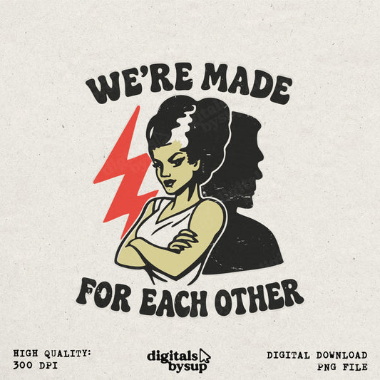 Frankenstein Valentine PNG: Vintage Romantic Saying Design (Digital Download)