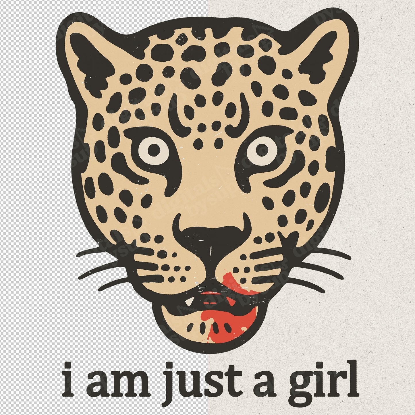 Girl Power Shirt PNG - Feminist Leopard Head Clipart (Digital Download)