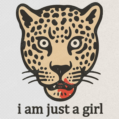 Girl Power Shirt PNG - Feminist Leopard Head Clipart (Digital Download)