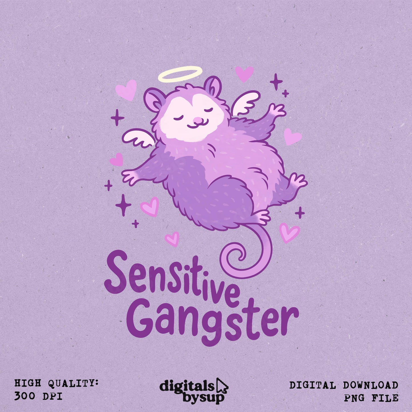 Cute Possum PNG: Pastel Meme T-Shirt Design Funny Animal (Digital Download)