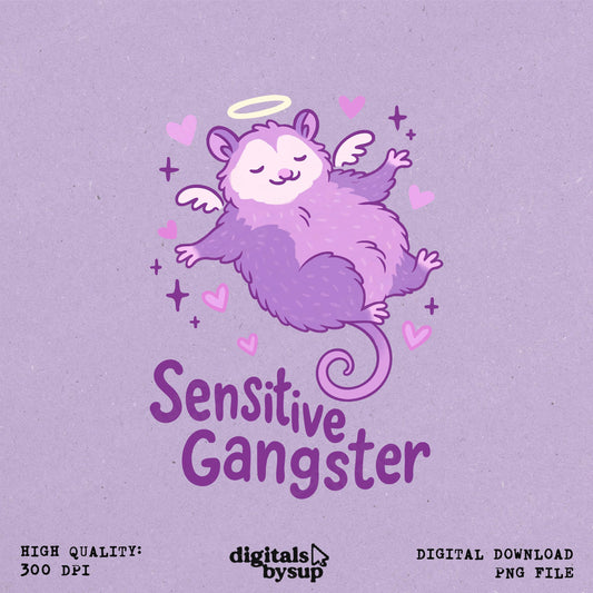 Cute Possum PNG: Pastel Meme T-Shirt Design Funny Animal (Digital Download)