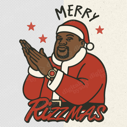 Merry Rizzmas PNG – Funny Santa Meme Christmas Sublimation Clipart (Digital Download)