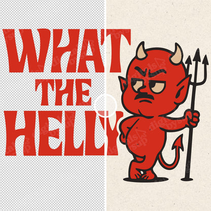 Funny Devil PNG: Retro Sarcastic Humor Clipart (Digital Download)