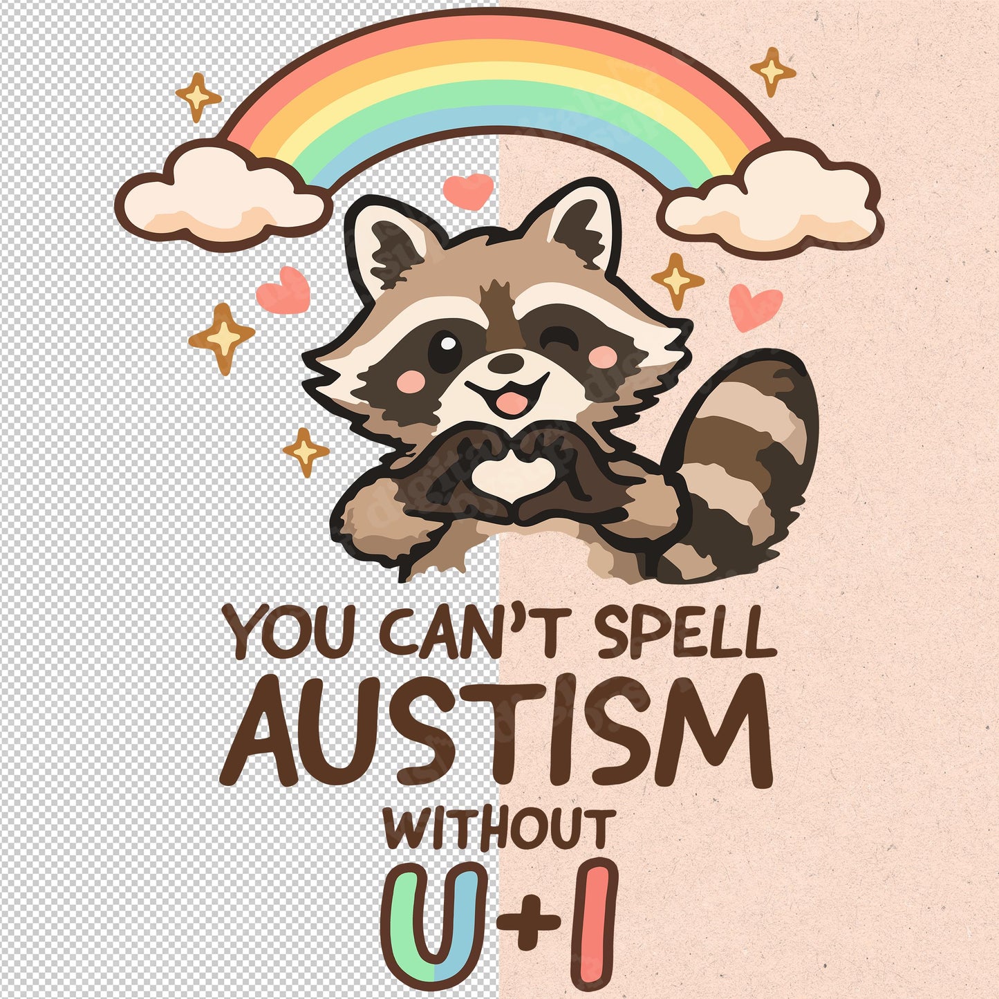 Kawaii Raccoon Meme PNG: Funny Valentine's Day Mental Health Design (Digital Download)