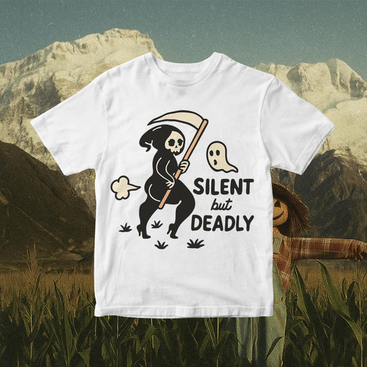 Funny Halloween PNG: Goth Grime Reaper Fart Design (Digital Download)