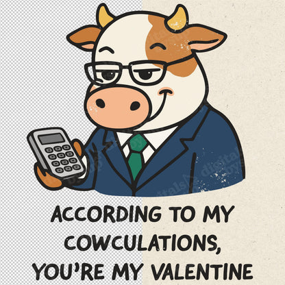 Cow Punny Valentine PNG: Farm Animal Lover Design (Digital Download)