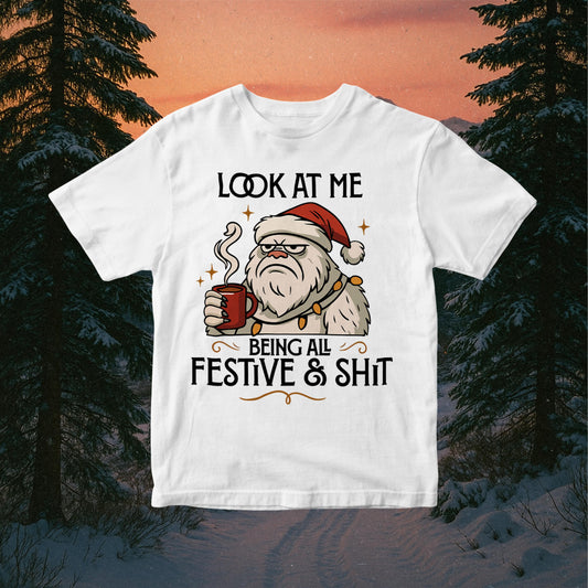 Funny Christmas Yeti PNG: Festive Sarcastic Holiday Shirt Design (Digital Download