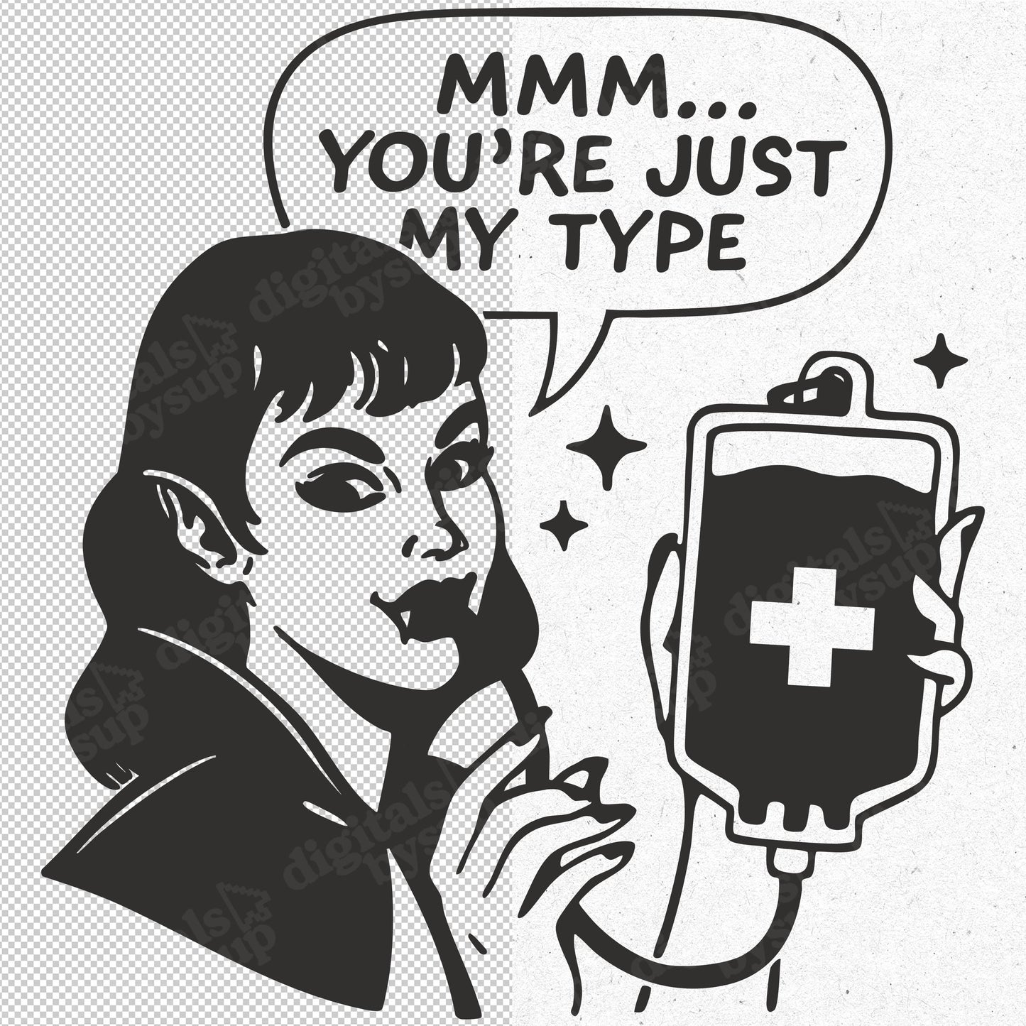 Vampire Valentines Day PNG: Sarcastic Romantic Saying Design (Digital Download)