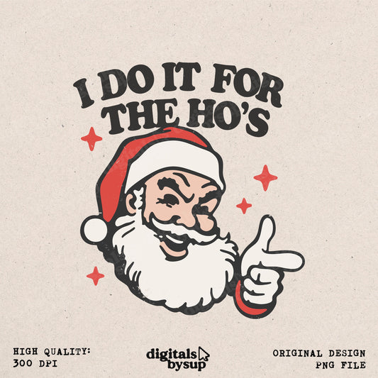 Funny Santa PNG: Naughty Christmas Design (Digital Download)