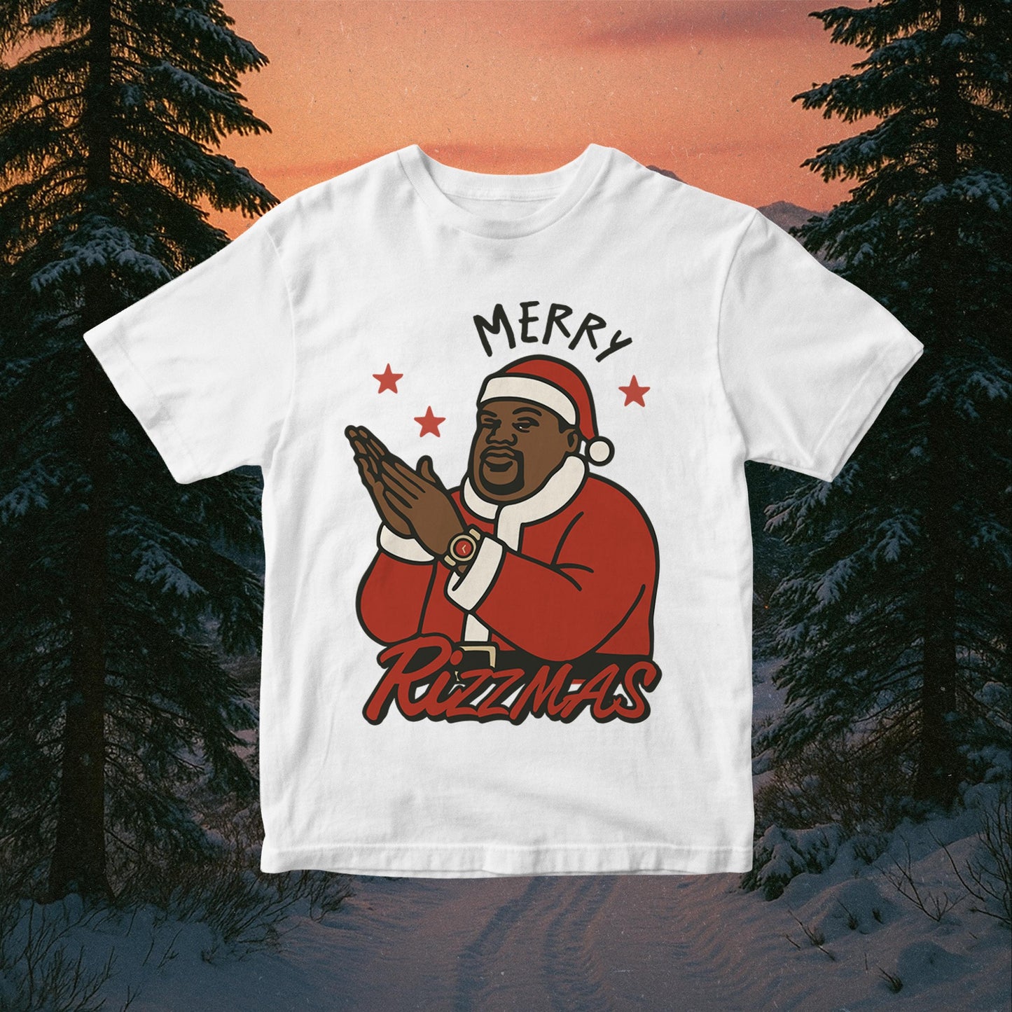 Merry Rizzmas PNG – Funny Santa Meme Christmas Sublimation Clipart (Digital Download)