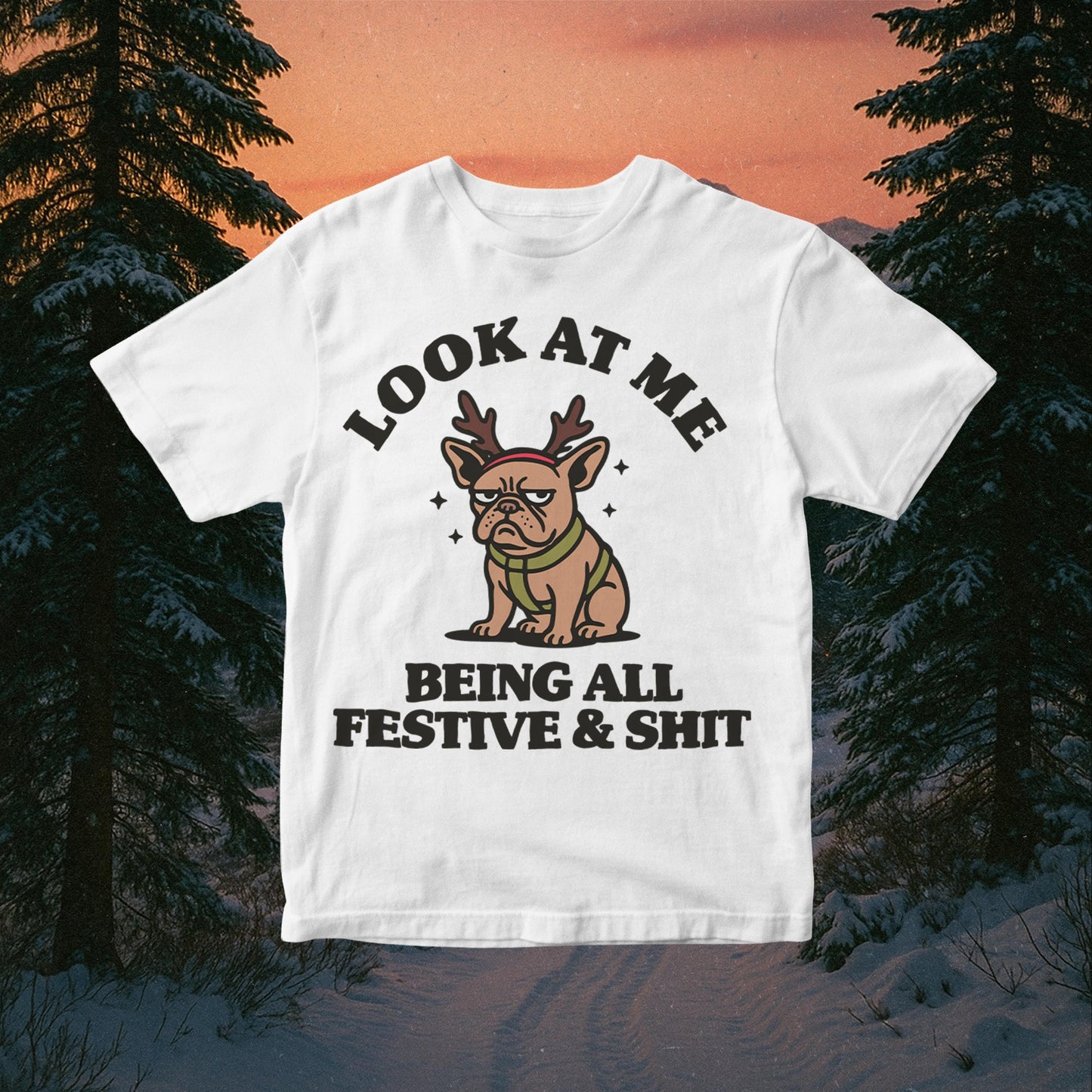 Funny Christmas Pug PNG: Festive Snarky Dog Design (Digital Download)