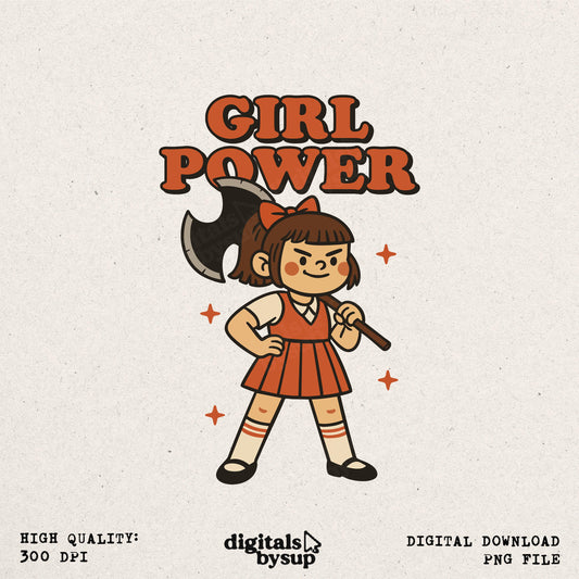 Feminist Axe Girl Clipart: Girl Power PNG (Digital Download)