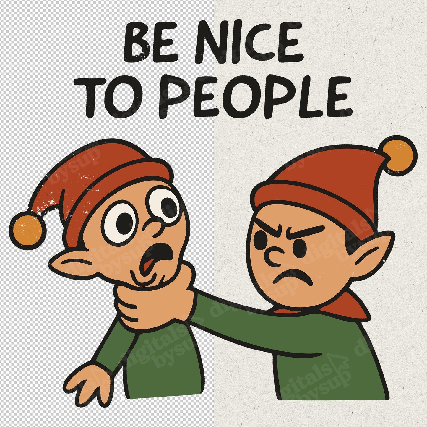 Sarcastic Christmas PNG: Funny Elf Design, Offensive Humor Clipart (Digital Download)