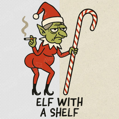 Christmas Elf PNG - Funny Naughty Festive Meme Design for POD (Digital Download)