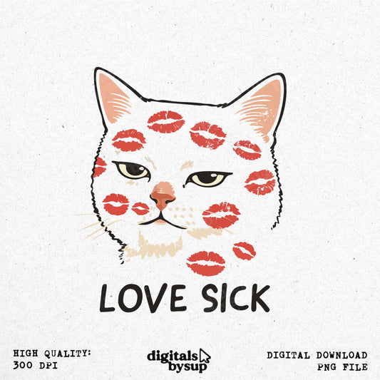 Anti-Valentine Cat PNG: Sarcastic T-shirt Design (Digital Download)