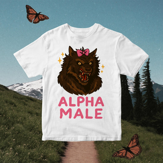 Alpha Male Wolf PNG: Funny Ironic Meme T-Shirt Design (Digital Download)