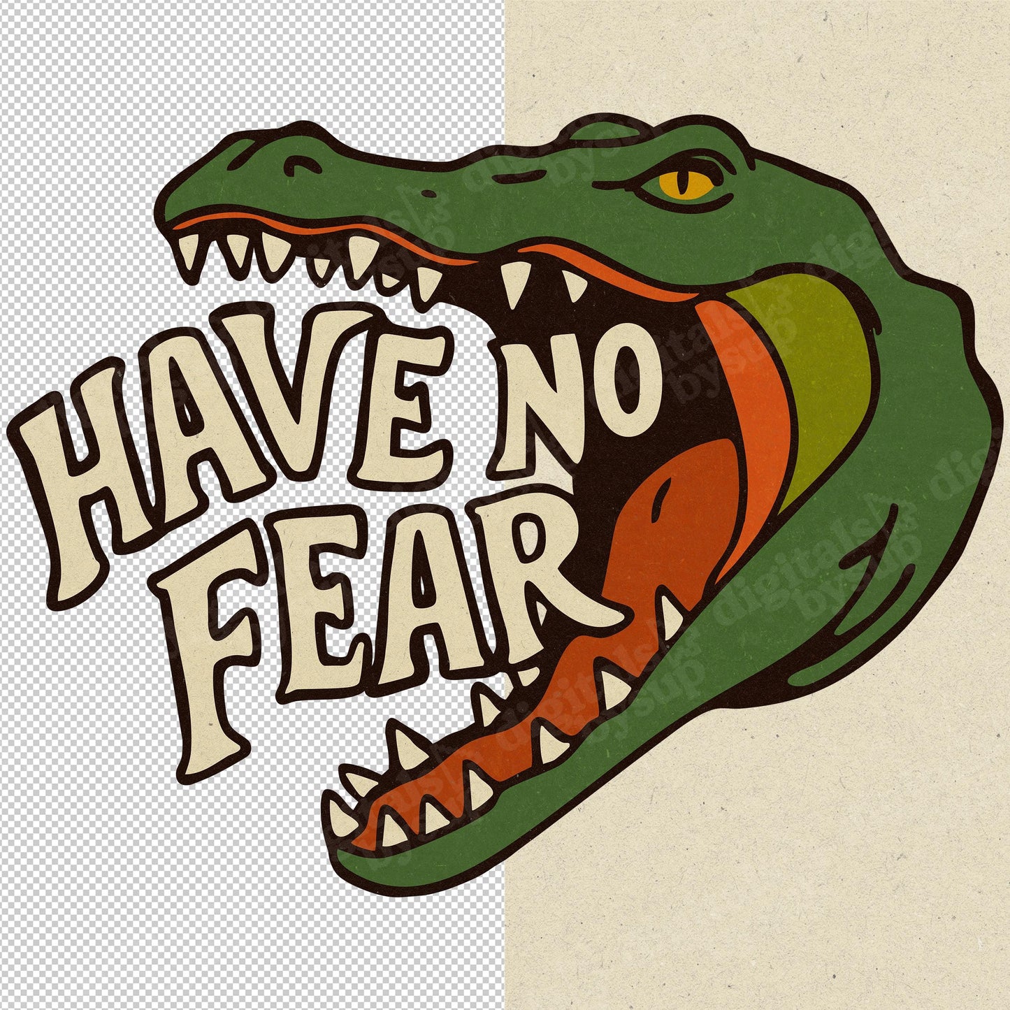 Retro Crocodile PNG: Vintage Alligator Clipart Motivational Quote Sublimation Design (Digital Download