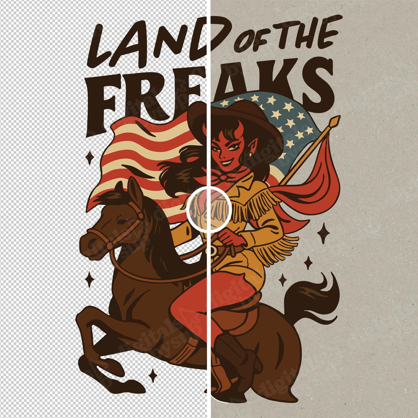 Demon Cowgirl PNG - Trendy Western Design (Instant Digital Download)