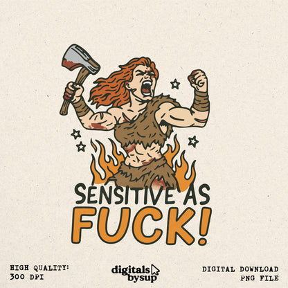 Sarcastic Feminist PNG: Empowered Girl Boss Barbarian Clipart (Digital Download)