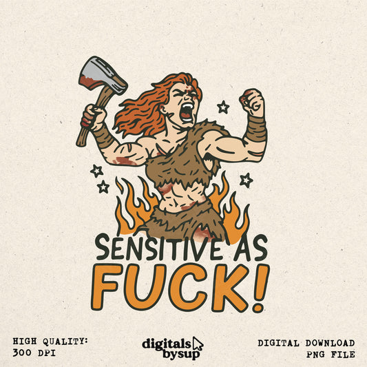 Sarcastic Feminist PNG: Empowered Girl Boss Barbarian Clipart (Digital Download)