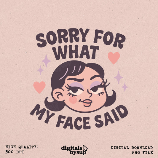 Sarcastic Snarky Face PNG: Retro Humor, Sassy Attitude (Digital Download)