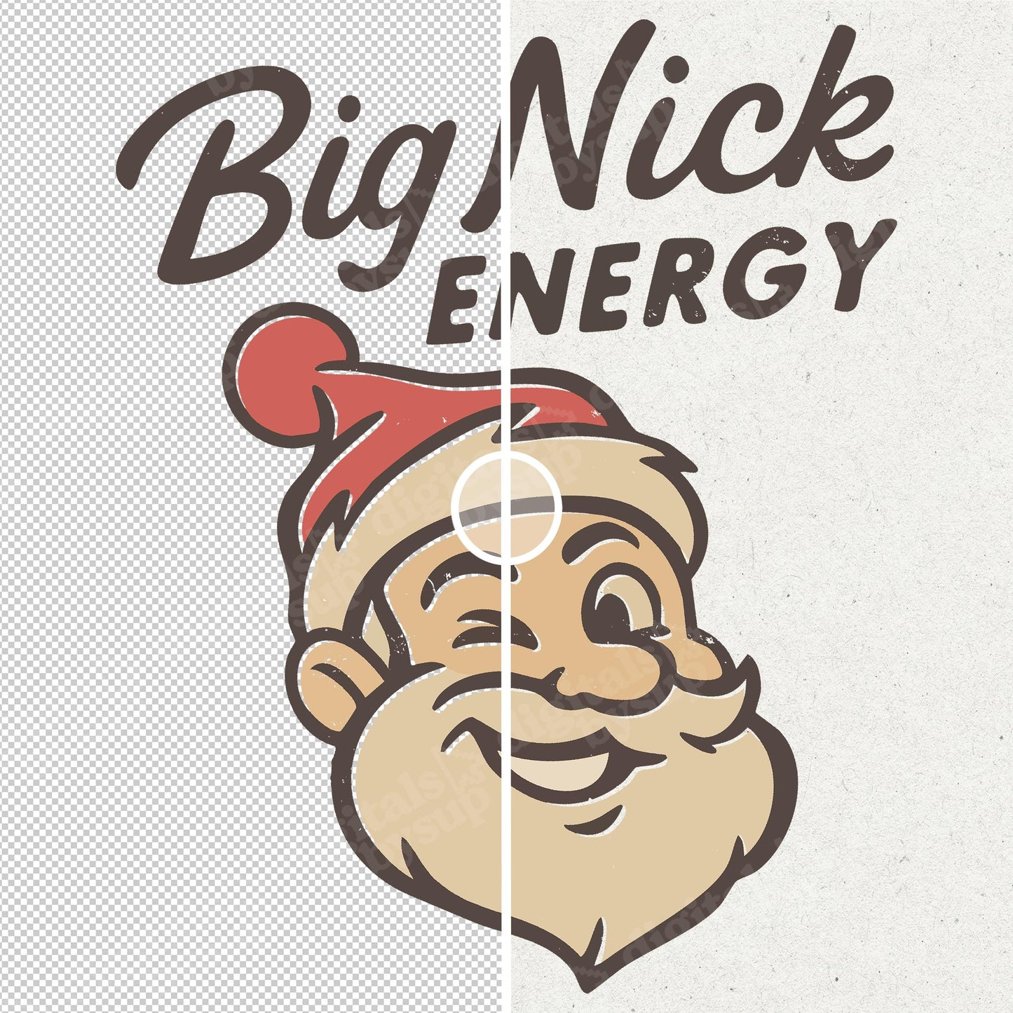 Big Nick Energy Santa PNG: Funny Retro Christmas Design (Digital Download)