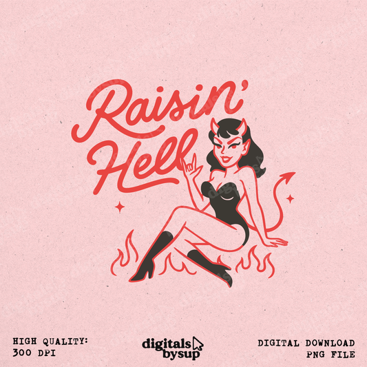 Raisin Hell Funny Western Graphic: Retro Cowboy PNG (Digital Download)