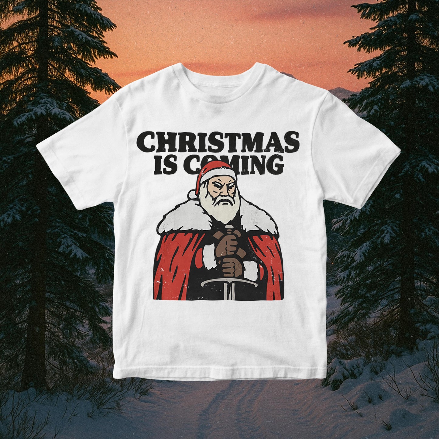 Christmas is Coming PNG: Medieval Fantasy Movie Santa Design (Digital Download)