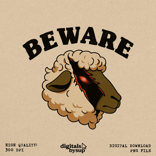 Wolf in Sheep's Clothing PNG: Beware Mischievous Clipart (Digital Download)