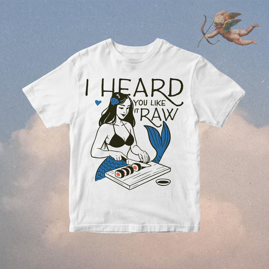 Funny Valentine PNG: Rude Mermaid Sushi Foodie Design (Digital Download)