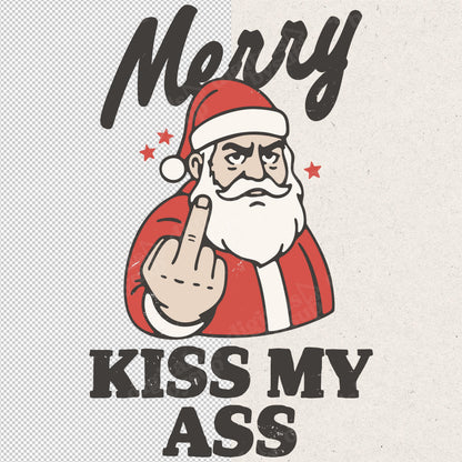 Funny Sarcastic Santa PNG: Adult Humor Christmas Design (Digital Design)