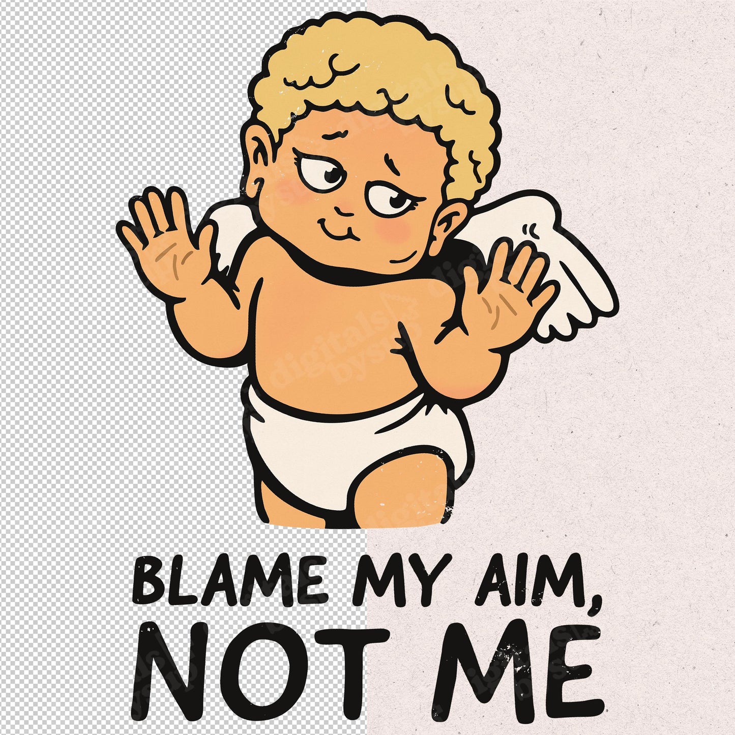 Funny Cupid PNG: Valentine's Day T-shirt Design (Digital Download)