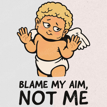Funny Cupid PNG: Valentine's Day T-shirt Design (Digital Download)