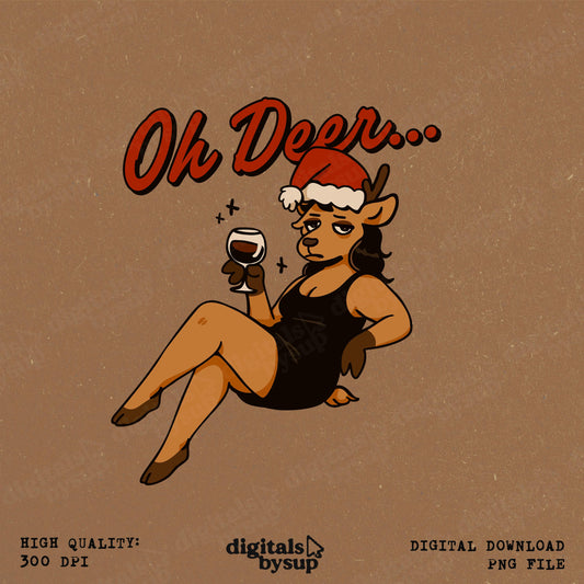 Reindeer Wine PNG: Mom Christmas Sassy Burnout Design (Digital Download)