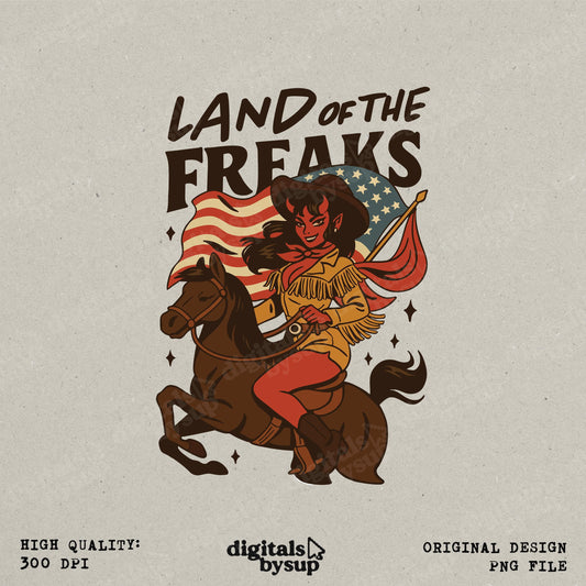 Demon Cowgirl PNG - Trendy Western Design (Instant Digital Download)